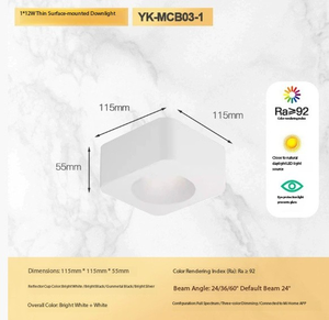 Tube lumineux <span class=keywords><strong>transparent</strong></span> anti-éblouissement à spectre complet <span class=keywords><strong>ultra</strong></span>-fin, salon chambre à coucher intelligent à quatre têtes carrées - Product Image 4