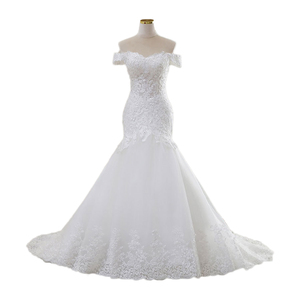 Robe de mariée blanche en dentelle pour femme, style sirène, élégante, en promotion - Product Image 1