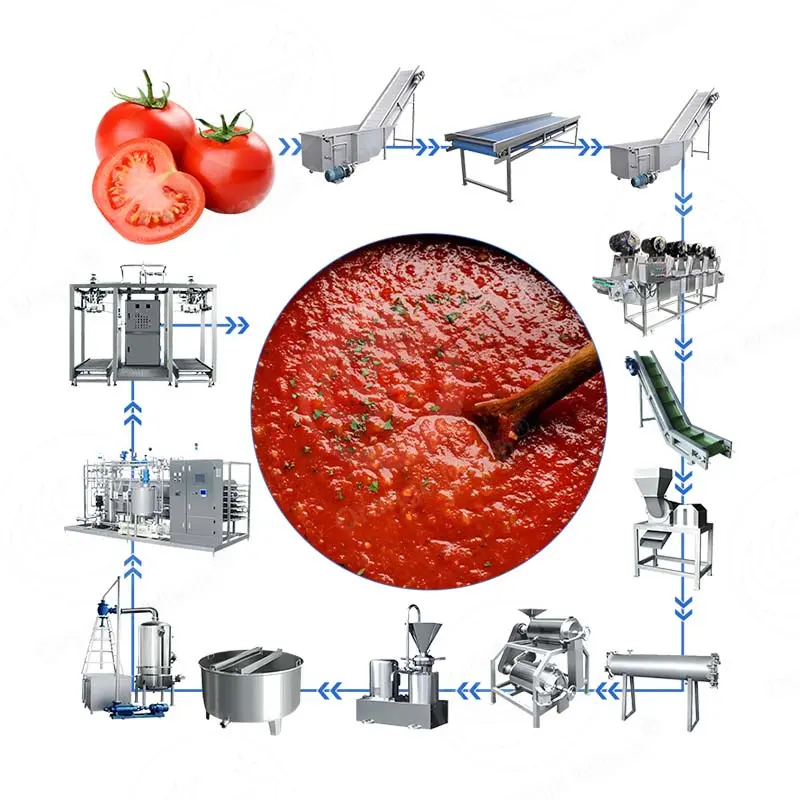 Ligne de production de tomates en conserve ORME Machine de fabrication de sauce tomate industrielle Usine de fabrication de pâte de tomate