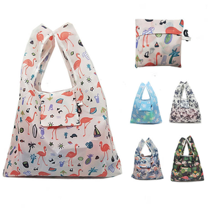 Custom Nylon Foldable Grocery <b>Bags</b> Eco-friendly Ripstop Nylon Pouch Reusable <b>Folding</b> Polyester Shopping <b>Bag</b> - Product Image 3