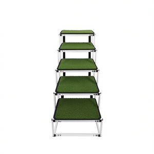 Rampe pliable portable pour chien, en alliage d'aluminium vert, capacité de 250 lb, pour voitures, utilisation en intérieur, fournitures pour petits animaux - Product Image 1