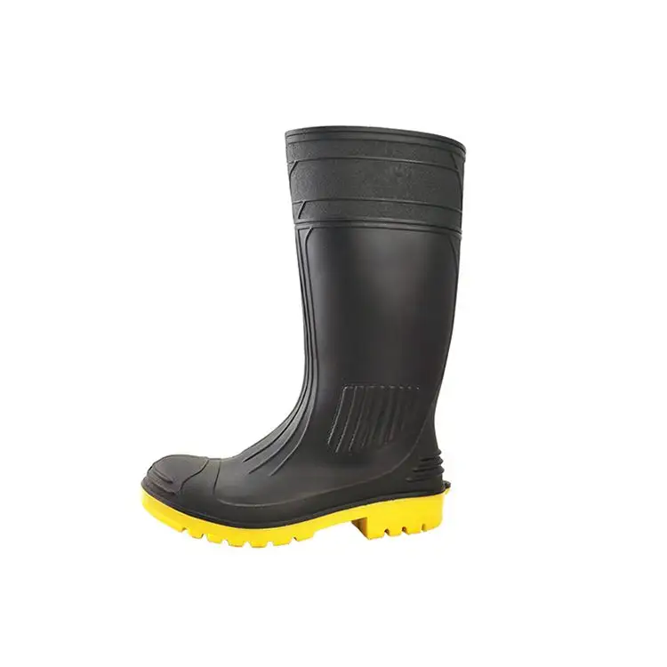 Steel toe pvc shoes rubber boot women black rubber boots for vehicle