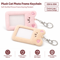 Porte-clés en peluche avec oreilles de chat, pendentif breloque, OEM ODM, vente en gros personnalisée en vrac