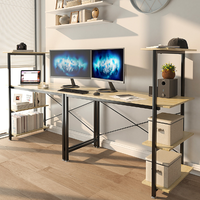 Bureau d'écriture et d'ordinateur moderne et contemporain personnalisable avec cadre en métal bureau d'étude en bois pour chambre à coucher, maison et bureau