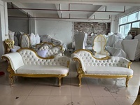 Chaise de luxe royale en cuir blanc pour canapé King Throne de mariage