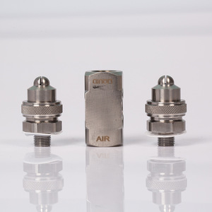 Boquilla de atomización de aire de doble cabezal de acero inoxidable para eliminación de polvo y humidificación, uso industrial, conexión de rosca interna - Product Image 1