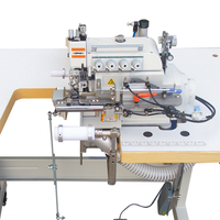 Machine à coudre industrielle SM-01 pour la couture de cols tricotés, idéale pour les cols ronds de t-shirts, machine à coudre surjeteuse pour cols.