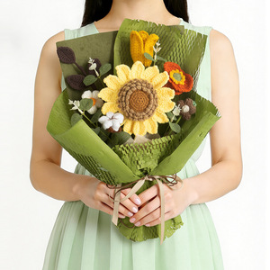 Bouquet di Girasoli all'Uncinetto Fatto a Mano con Confezione Regalo, Regalo per la Festa degli Insegnanti, Decorazione Autunnale a Forma di Zucca, Regali per la Festa della Mamma - Product Image 3