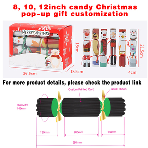 christmas box for gifts candy toys Diy <strong>Giant</strong> Luxury Christmas <strong>Crackers</strong> Celebration <strong>Crackers</strong> with Velvet Bow - Product Image 4