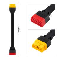 Cable de Extensión OBDII de 16 Pines Macho y Hembra, Conector Dual, Escáner de Diagnóstico Compatible con Launch X431 Thinkdiag, Analizador de Motor