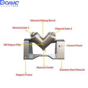 Mezcladora de Polvo de Grado Alimenticio con Doble Brazo para Especias, Fertilizantes, Cosméticos y Productos Químicos, Tipo V, 500L, Homogeneizador de Polvo - Product Image 2