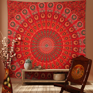 Tapisserie Mandala Indienne Personnalisée en Gros, Textiles de Maison Rajasthani Faits Main en Coton, Style Hippie 200x230cm, Malani Impex Inc - Product Image 3