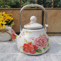 Couvercle d'huilier épaissi, bouilloire de style chinois à motif floral, théière rétro de luxe léger avec infuseur à thé