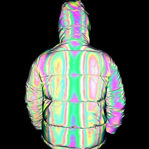 Mujeres señoras luz Arco Iris reflectante ligero de gran tamaño invierno pato piel abajo acolchado al aire libre cálido puffer burbuja chaqueta <span class=keywords><strong>abrigo</strong></span> - Product Image 2