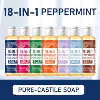 Savon liquide pur à la menthe poivrée 18 en 1, huile de coco, huile d'olive, multi-usages, lavage du corps, du visage et des mains, 100 ml, OEM ODM