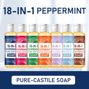 Savon liquide pur à la menthe poivrée <span class=keywords><strong>18</strong></span> en 1, huile de coco, huile d'olive, multi-usages, lavage du corps, du visage et des mains, 100 ml, OEM ODM - Product Image 5