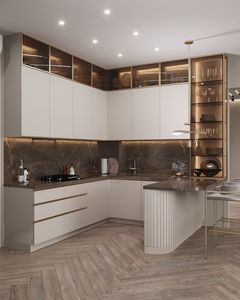 CBMmart Modern Design <strong>Cheap</strong> Waterproof Plywood Kitchen Furniture <strong>Pantry</strong> Built in <strong>Cabinet</strong> - Product Image 3