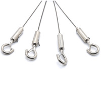 Crochet de suspension réglable avec mousqueton, câble en acier de 1,5 mm, kit de suspension