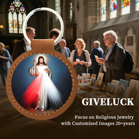 Porte-clés en cuir JEUSUS Divine Mercy en gros, porte-clés en cuir personnalisé avec impression UV, vente directe d'usine en gros