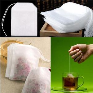 Sacos de chá biodegradáveis com fio, sacos de chá de 100, pçs/saco, descartáveis, tamanhos diferentes, selo de calor, filtro vazio, não tecidos, com corda - Product Image 2