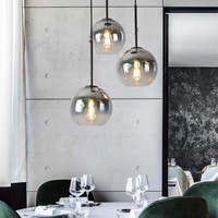 Lampe suspendue Zeal Lighting au design nordique, en verre dégradé, or et argent, pour chambre à coucher, îlot de cuisine ou chevet