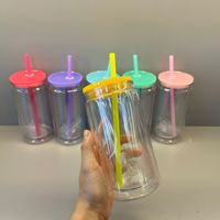 Tasse Isotherme Double Paroi en Plastique de 473 ml Effet Boule à Neige, Design Élégant avec Paillettes, Couvercle en PP, Paille – Cadeau Idéal pour Thé ou Vin