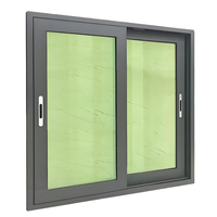 Ventanas Corredizas Modernas Horizontales de Aleación de Aluminio, Resistentes a Impactos y Huracanes, con Mosquitera Magnética y Persiana Enrollable para Proyectos de Villas