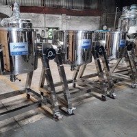 Réservoir de stockage inclinable manuel, réservoir inclinable manuel en acier inoxydable, réservoir de vidange mobile pour produits chimiques, adhésifs, matières premières