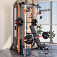 Machine Smith multifonctionnelle avec système de câbles croisés, pile de poids, barre de traction Pec Deck et poignées de dips pour salle de sport à domicile