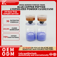 Poudre lyophilisée de peptide de cuivre bleu, anti-âge, réparation de la barrière cutanée, 5 ml pour le visage, CU50/CU100, fabricant d'origine, OEM ODM