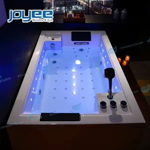 JOYEE china bathtub manufacturer 2 adult spa bath shower combo massaging couple acrylic corner bathtub algeria