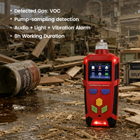 Détecteur de gaz VOC pour intervention d'urgence, moniteur de détection de sites dangereux, pompe d'aspiration, alarme anti-explosion et anti-poussière