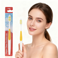 Fabricant de brosses à dents en nylon souple à poils doux, manuelles, en plastique, pour adultes, emballées individuellement, avec logo personnalisé en gros