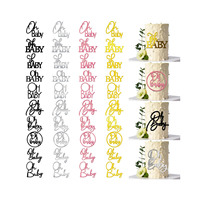 Personnalisation d'usine 40 pièces fournitures de décoration de gâteau décorations de gâteau latéral en acrylique pour la fête d'anniversaire de révélation de sexe