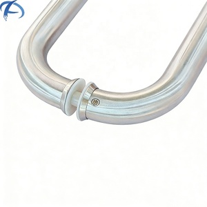 Customization Stainless Steel Bathroom Glass <strong>Door</strong> Pull Handle Austin Commercial Hotel Curved Moon Shaped Round Tube <strong>Door</strong> Handle - Product Image 5