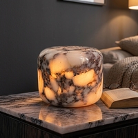 Lampe de table en marbre de luxe TSINYE, rechargeable par type C, commande tactile, sans fil, design cylindrique compact, décoration intérieure, chambre à coucher