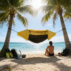 Hammock Premium dari Bahan Ripstop Nylon dengan Jaring Halus Anti Serangga dan Penutup Gulung untuk Perlindungan Serangga Terbaik - Product Image 2