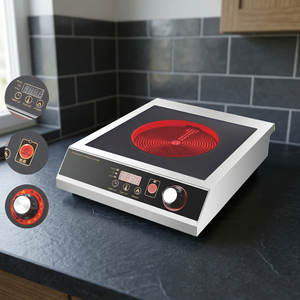 Cuisinière infrarouge commerciale OEM en acier inoxydable Eurokera France avec panneau en verre trempé, 1 à 13 niveaux de puissance, minuterie, affichage numérique LED - Product Image 3