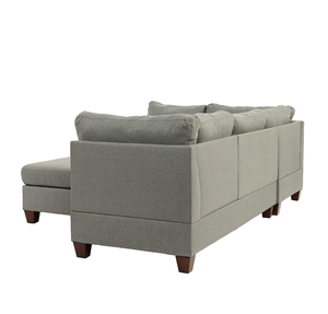 3-<b>PC</b> L-Shape Convertible Fabric Sectional Sofa <b>Set</b> in Gray for Apartment - Product Image 5