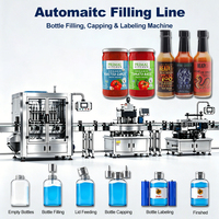 Ligne de remplissage et d'emballage automatique de bouteilles de sauce 1000 BPH pour sauce chili, sauce soja, ketchup, machine de remplissage et de bouchage de bouteilles