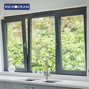 RICHOCEAN <span class=keywords><strong>Finestre</strong></span> a Battente in Alluminio e Vetro, Produzione Foshan, <span class=keywords><strong>Finestre</strong></span> Personalizzate a Basso Costo con Zanzariera - Product Image 2