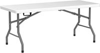 Table rectangulaire pliable en plastique blanc pour événements ou mariages, à plier en deux