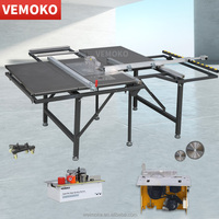 Scie à table coulissante portable en promotion avec table extra large pour atelier de menuiserie et d'ameublement