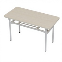 Table d'étude pliable peu encombrante, bureau en panneau MDF, structure en acier, bureau d'ordinateur portable pour salle de formation