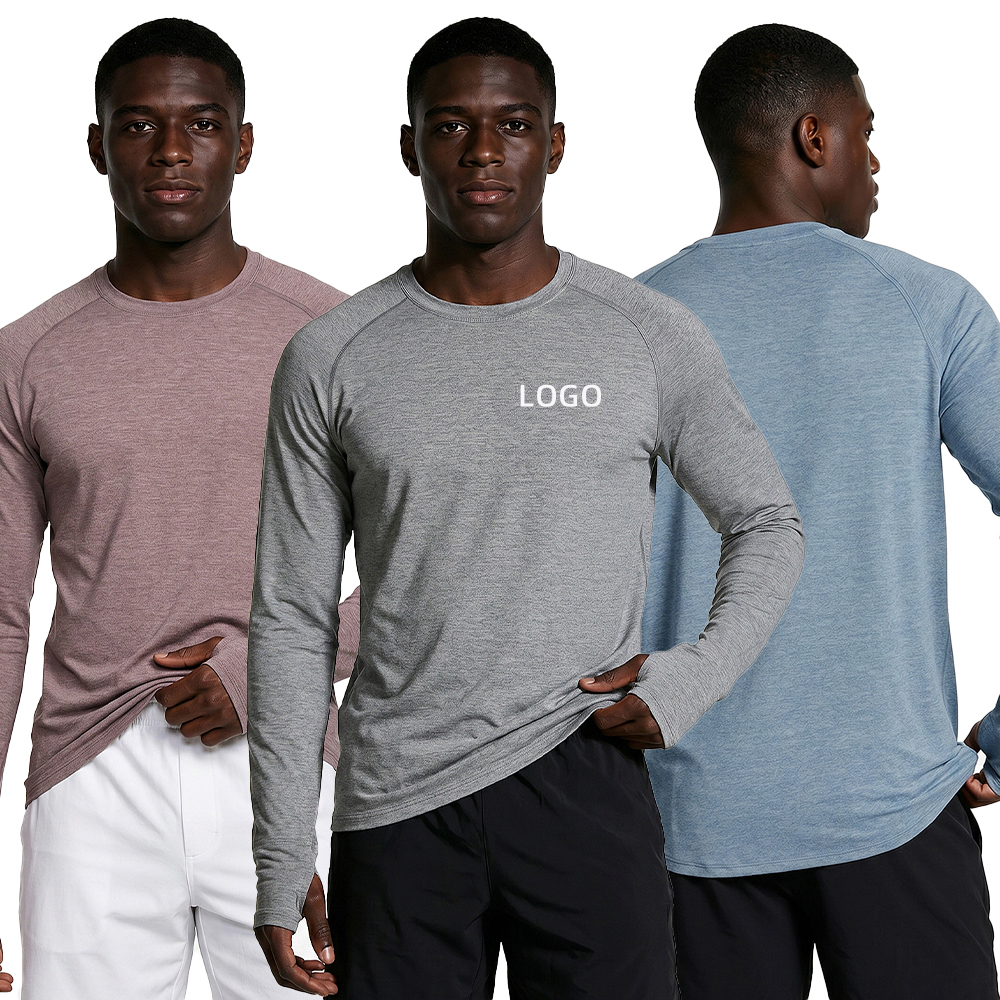 Professional Seamless Jersey Fitted Yoga Quick-Dry Stretch Long Sleeve for Gym Training Running Men's T-shirts