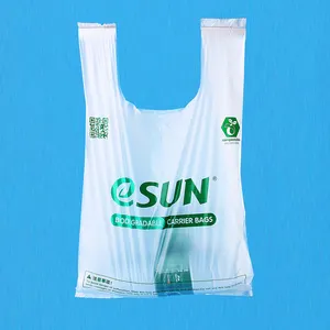 环保PLA塑料购物袋可生物降解t恤袋