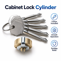 Cylindre de serrure de meuble en métal à clé croisée, fonctionnement fluide, construction durable avec 5 clés pour meubles