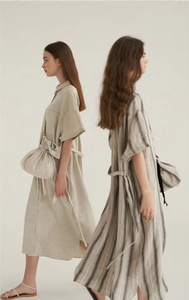 OEM estate manica corta scollo a V etnico stile Boho ricamo Maxi Vestidos Casual abito di lino per le donne - Product Image 6