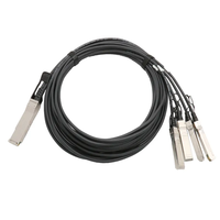 Kabel DAC 4x10G QSFP+ 40G Pasif Direct Attach Copper Twinax 1m-7m untuk Pusat Data