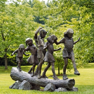 Escultura de Perro de Bronce Fundido para Decoración de Parques y Jardines, Arte Infantil de Niño y Niña, Estatua de Bronce para Exteriores - Product Image 5